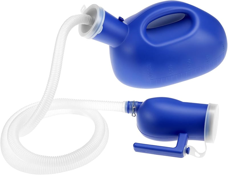 QWORK Férfi Vizelet Gyűjtő Palack 2000ml Csővel Utazáshoz Kórházhoz