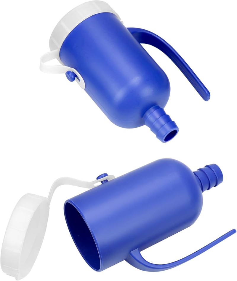 QWORK Férfi Vizelet Gyűjtő Palack 2000ml Csővel Utazáshoz Kórházhoz