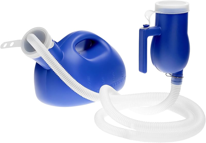QWORK Férfi Vizelet Gyűjtő Palack 2000ml Csővel Utazáshoz Kórházhoz