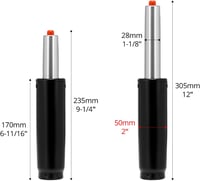 QWORK Gázliftes Irodai Szék Alkatrész 25-34cm Rozsdamentes Acél 6