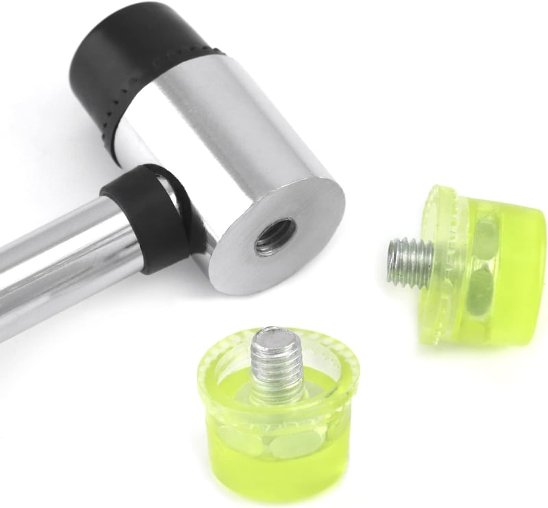 QWORK Gumikalapács 25mm dupla fejű kalapács 2 cserélhető fejjel