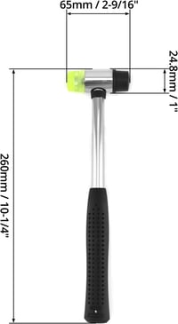 QWORK Gumikalapács 25mm dupla fejű kalapács 2 cserélhető fejjel 5