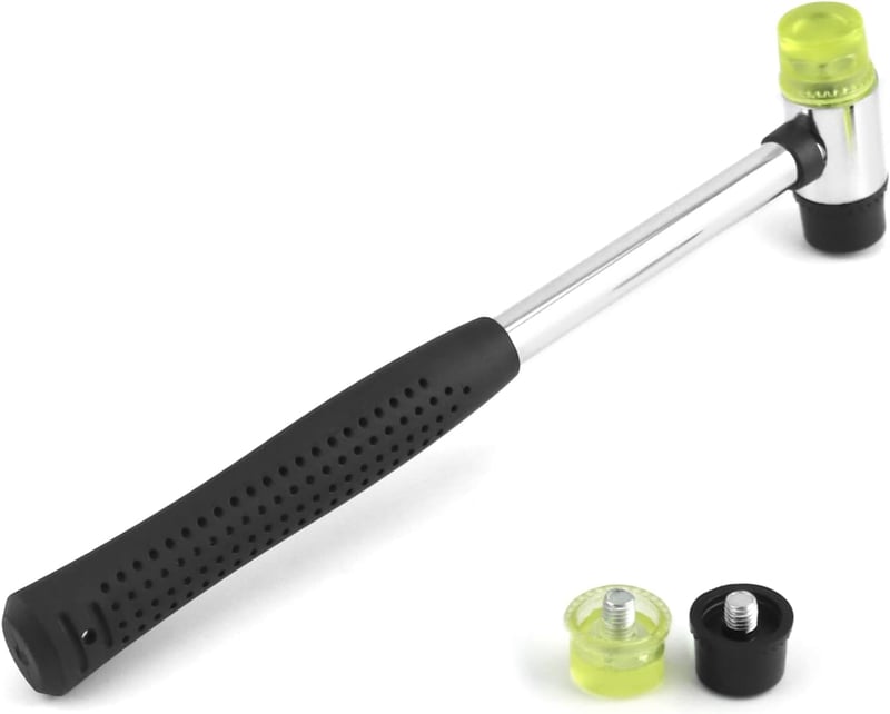 QWORK Gumikalapács 25mm dupla fejű kalapács 2 cserélhető fejjel