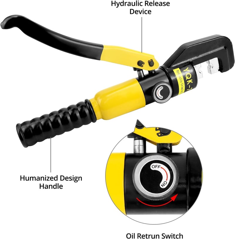 QWORK Hidraulikus Sertéshúzó Fogó 10t 10mm 8 Matrica 4-70mm²