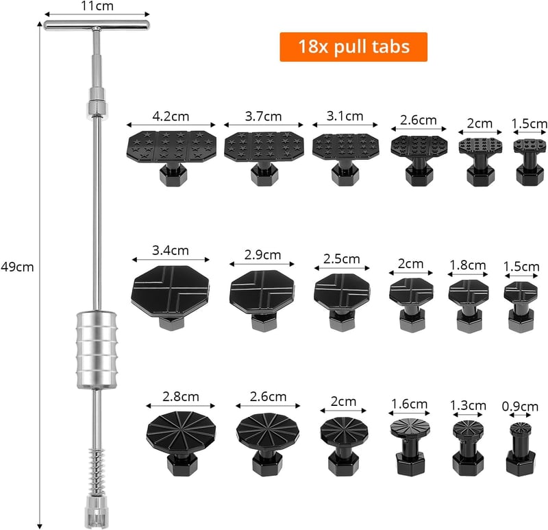 QWORK Horpadásjavító Készlet Autókhoz - 100W Ragasztópisztollyal és 10 Ragasztórúddal, Jégkár Javításhoz, Karosszéria Helyreállításhoz