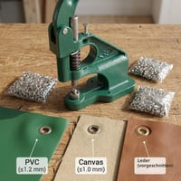 QWORK kézi szemfűzőprés készlet 3 vágóbetéttel és 1500 szemgombbal (6/10/12 mm) 5