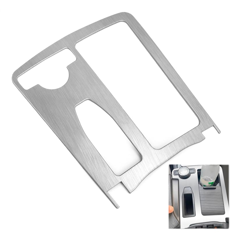 Ramă decorativă pentru suport de pahare consolă centrală QWORK, piesă de schimb compatibilă cu Mercedes Benz Clasa C W204 și Clasa E W212