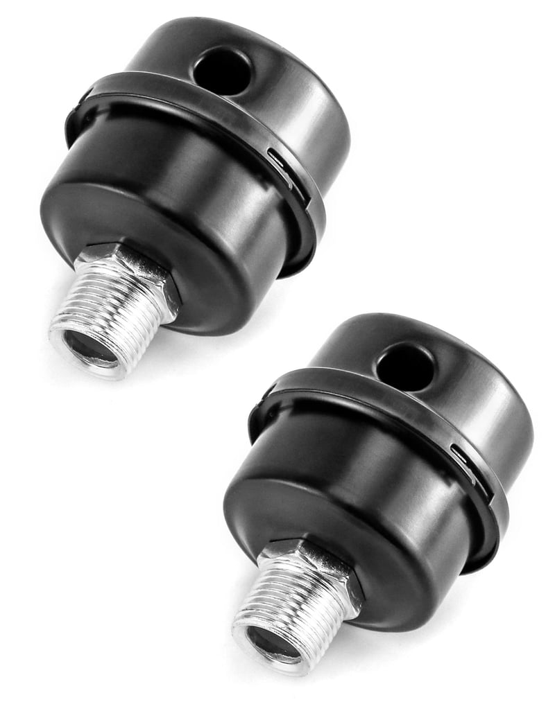Filtru pentru Compresor de Aer QWORK cu Amortizor de Zgomot, 1/2" PT, 20 mm, Filtru de Aspirație Metalic pentru Reducerea Zgomotului, 2 bucăți