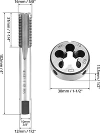 QWORK M16 x 1.5 mm Menet Vágó és Szerszám Készlet 6