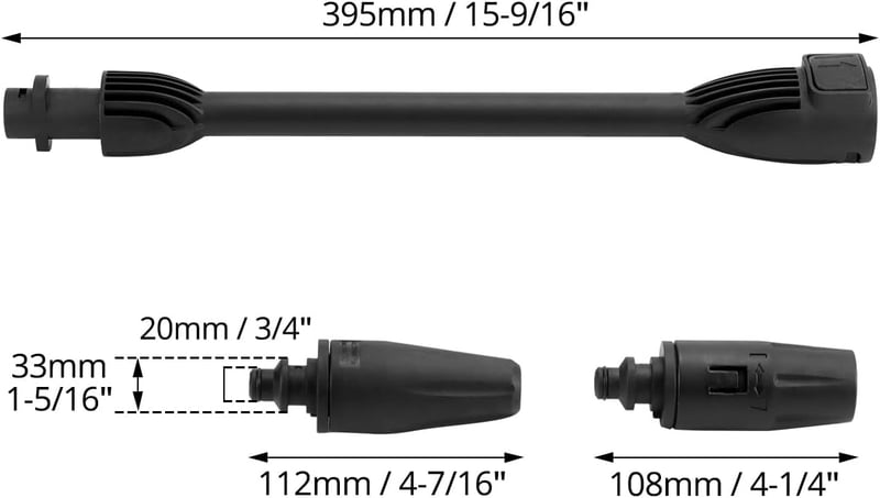 QWORK magasnyomású mosó adapter csere fúvókákkal, kompatibilis K-sorozatú K2, K3, K4, K5, K6, K7 mosóberendezésekhez