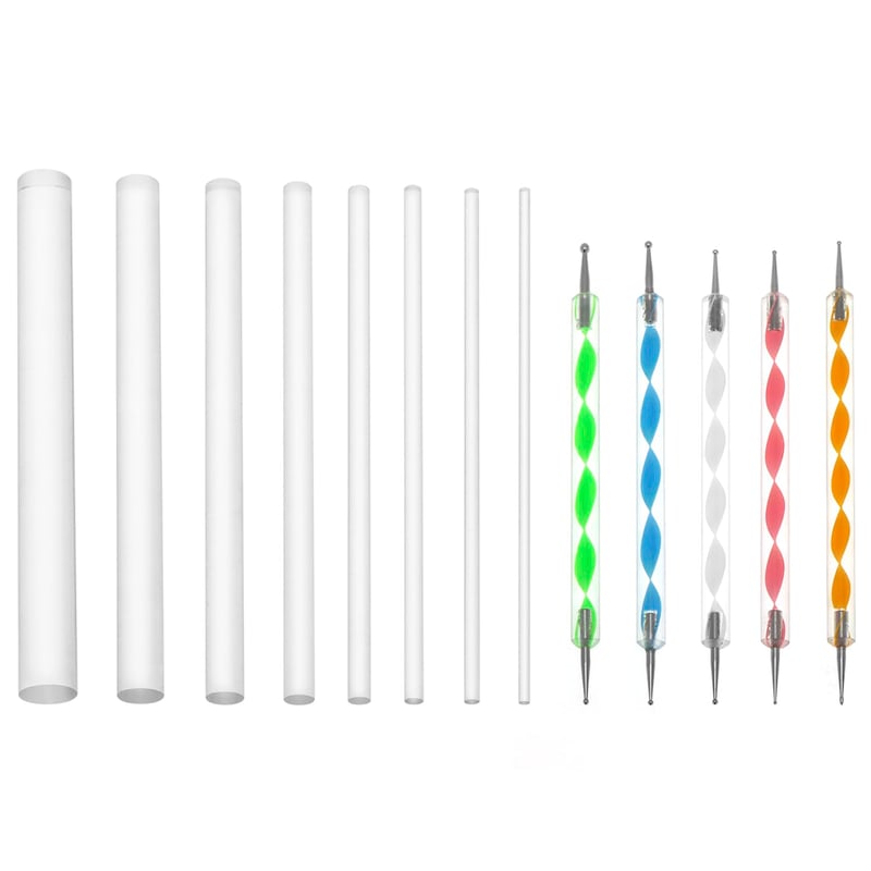 QWORK Mandala Dotting Tool szett köröm- és kőfestéshez - 13 részes