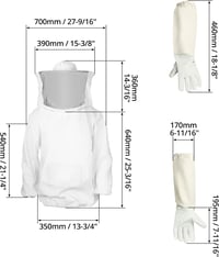 QWORK Méhészeti Védőruha Hosszú Kesztyűvel és Fátyollal XL - Imkeranzug mit Handschuhen 5