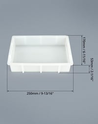 QWORK Nagy Méretű Téglalap Alakú Szilikon Öntőforma Epoxi Gyantához - DIY Tálcákhoz, Dekorációkhoz, Virágok Tartósításához, 24,5 x 17 x 5 cm 2