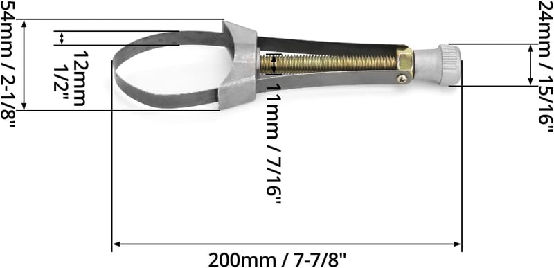 QWORK Olajszűrő Kulcs Fém Szíjjal 60-120mm Átmérőhöz