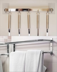 QWORK Öntapadós Csavarok Fúrás Nélküli Rögzítéshez - 15 db, 10 kg Teherbírás, Átlátszó Falrögzítő Készlet Fürdőszobai Kiegészítőkhöz 4