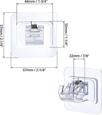 QWORK Öntapadós Függönyrúd Tartó Szett 12 db - Fúrás Nélküli Rögzítés Konyhába és Fürdőszobába, 5 kg Teherbírás 5
