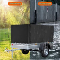 QWORK Plachta na príves 210x114x90 cm, 420D PVC, vodoodolná plachta odolná proti roztrhnutiu pre príves za osobné auto 750 kg, čierna 6
