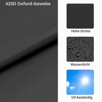 QWORK Plachta na príves 210x114x90 cm, 420D PVC, vodoodolná plachta odolná proti roztrhnutiu pre príves za osobné auto 750 kg, čierna 3