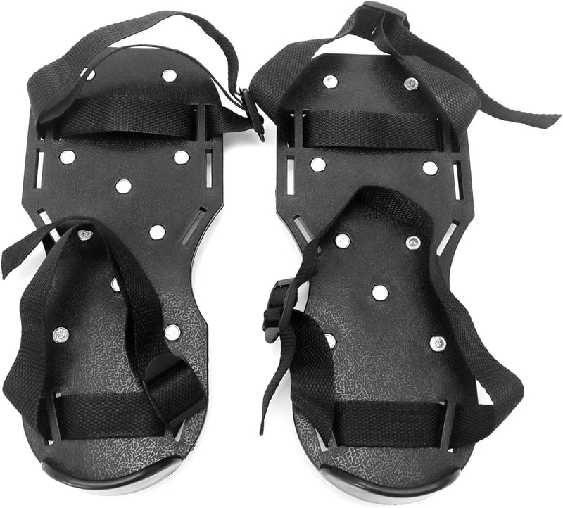 QWORK Profi Szegecses Cipő 25mm Tüskékkel Epoxi Padlóhoz Zöld Pár - 1 paire, Black
