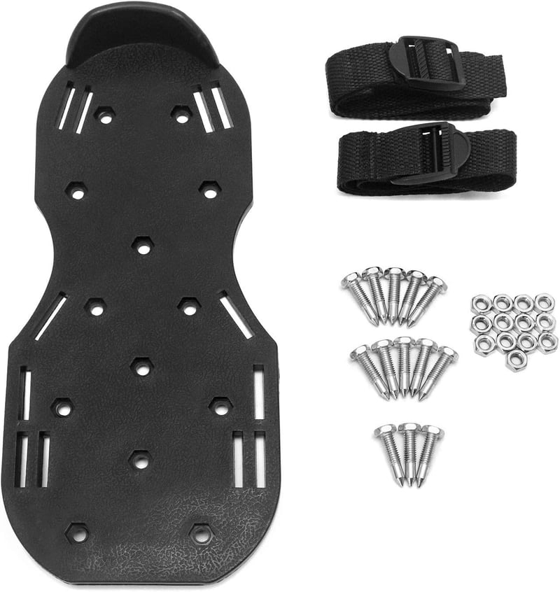 QWORK Profi Szegecses Cipő 25mm Tüskékkel Epoxi Padlóhoz Zöld Pár - 1 paire, Black