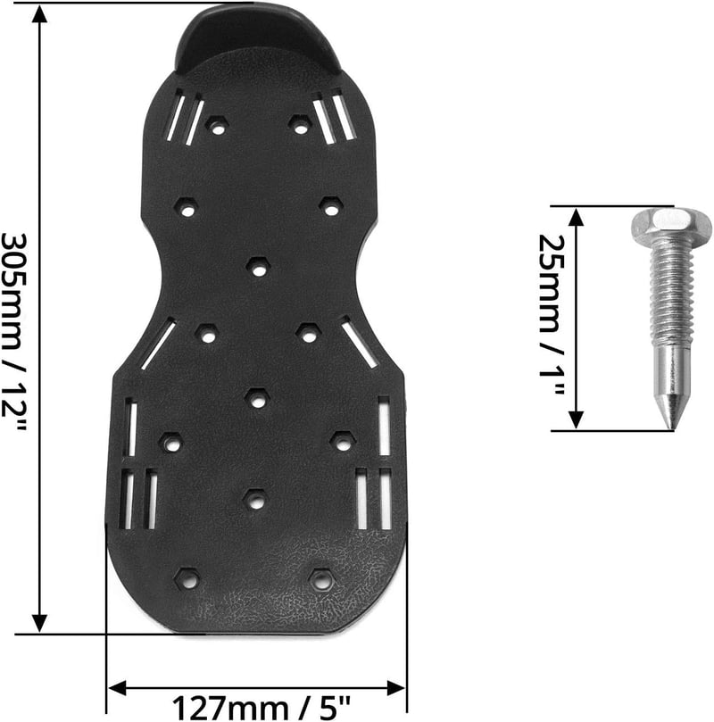 QWORK Profi Szegecses Cipő 25mm Tüskékkel Epoxi Padlóhoz Zöld Pár - 1 paire, Black