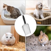 QWORK Rozsdamentes Acél Homokszita 2x2 mm Szemcseméret - Hörcsög, Madár, Hüllő Alom Szűrő Lapát 3