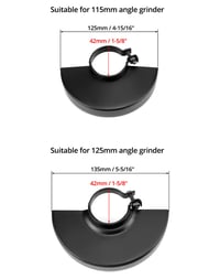 QWORK štitnik za kutnu brusilicu za strojeve od 115-125 mm, crni - 2 kom. 2