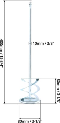 QWORK SDS Keverőszár Habarcs Keveréshez 80x400mm Ragasztó Festék Beton 6
