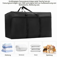 Úložná taška QWORK so zipsom 2 ks, 100 l, vodoodolný materiál Oxford na oblečenie a posteľnú bielizeň, 80 x 45 x 25 cm 4