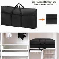 Úložná taška QWORK so zipsom 2 ks, 100 l, vodoodolný materiál Oxford na oblečenie a posteľnú bielizeň, 80 x 45 x 25 cm 5
