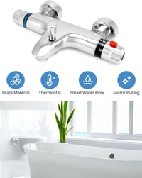 QWORK Termosztátos Zuhanycső G1/2 Sárgaréz Keverőcsap Állandó Hőmérséklet Szabályozás 2