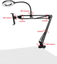 QWORK Tripod Telefontartó Ring Light-tal Élő Közvetítéshez és Videózáshoz 5