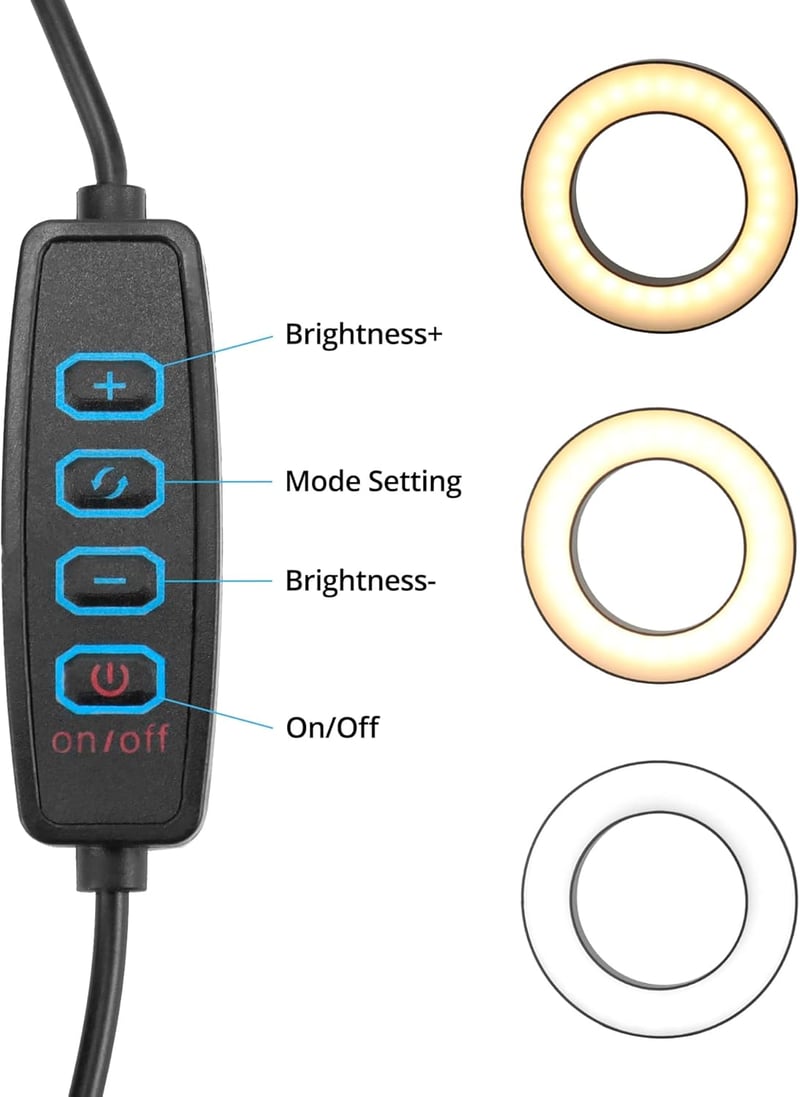 QWORK Tripod Telefontartó Ring Light-tal Élő Közvetítéshez és Videózáshoz
