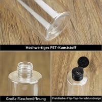Set 4 sticle de călătorie QWORK, 250 ml, recipiente din plastic reîncărcabile cu capac flip-top pentru cosmetice, șampon și călătorii 3