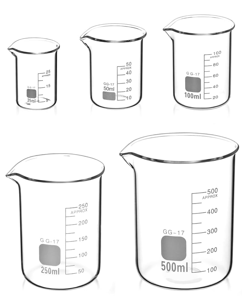 QWORK Üveg Mérőpohár Készlet 5 db Laboratóriumi Konyhai Használatra