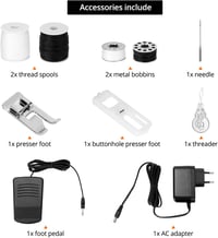 QWORK Varrógép Kezdőknek 12 Öltéssel LED Világítással Szabakar Szett 5