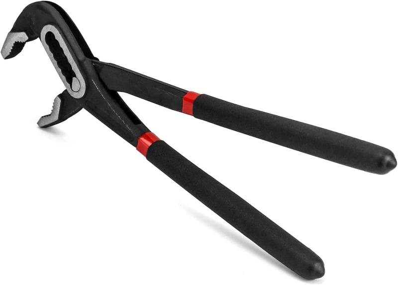 QWORK Vízcsap Fogó 250mm Csőfogó 85mm Nyitás Gumimartással