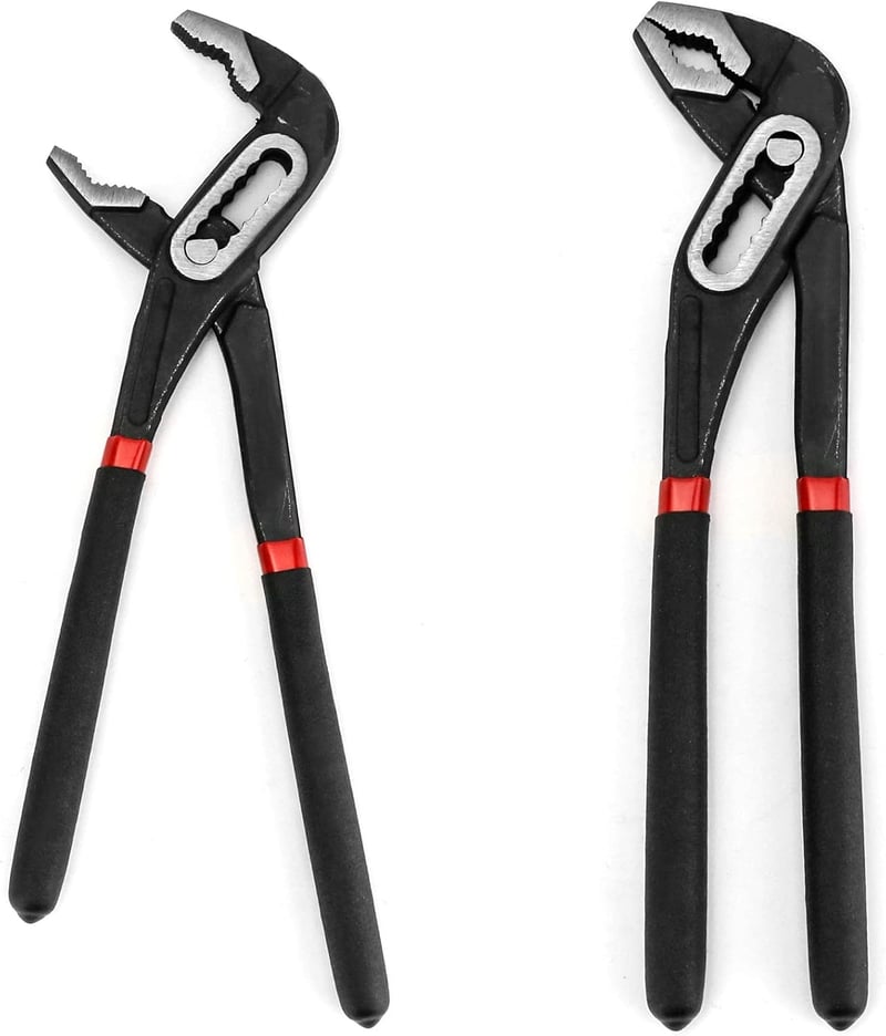 QWORK Vízcsap Fogó 250mm Csőfogó 85mm Nyitás Gumimartással
