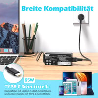 QYD 65W USB-C nabíjačka na notebook pre Lenovo Yoga 9i 7i 720 730 910 ThinkPad E14 E15 T14 T15 T480 T580 X1 Carbon Gen 9, náhradný sieťový adaptér 2