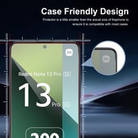QZGWDY 3 ks Tvrdené sklo pre Xiaomi Redmi Note 13 Pro 5G/4G, ochranná fólia na displej, tvrdosť 9H, HD priehľadné, ochranné sklo bez bublín 6