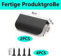 QZKJQDD 2 bucăți mâner de mobilier ascuns, mâner de ușă curbat, negru mat, 80 mm, aluminiu, pentru dulap de bucătărie, garderobă, baie 2