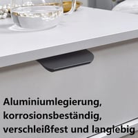 QZKJQDD 2 bucăți mâner de mobilier ascuns, mâner de ușă curbat, negru mat, 80 mm, aluminiu, pentru dulap de bucătărie, garderobă, baie 6