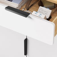 QZKJQDD 2 bucăți mâner de mobilier ascuns, mâner de ușă curbat, negru mat, 80 mm, aluminiu, pentru dulap de bucătărie, garderobă, baie 4