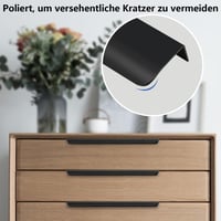 QZKJQDD 2 bucăți mâner de mobilier ascuns, mâner de ușă curbat, negru mat, 80 mm, aluminiu, pentru dulap de bucătărie, garderobă, baie 3