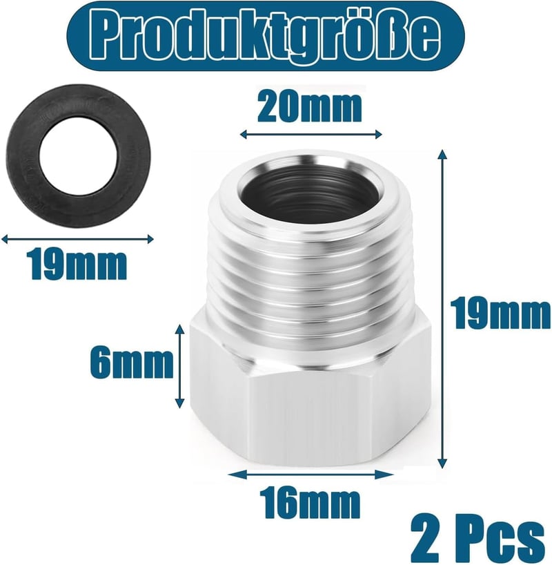 QZKJQDD 2db 1/2 3/8 Rozsdamentes Acél Adapter Csatlakozó Menetes Iparhoz