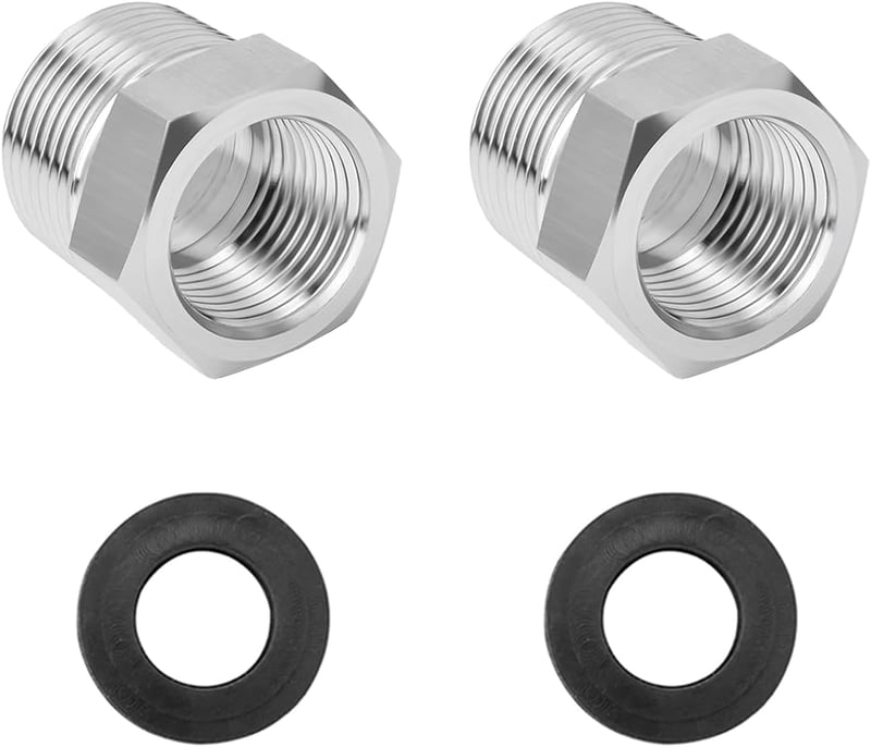 QZKJQDD 2db 1/2 3/8 Rozsdamentes Acél Adapter Csatlakozó Menetes Iparhoz