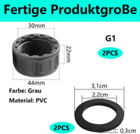 QZKJQDD PVC csavaros menetes zárókupak tömítő gumigyűrűvel kerek belső menettel tömlőcsatlakozóhoz csővégekre 2 db 2