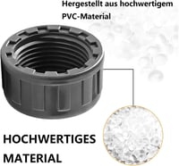 QZKJQDD PVC csavaros menetes zárókupak tömítő gumigyűrűvel kerek belső menettel tömlőcsatlakozóhoz csővégekre 2 db 3