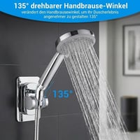 Adaptor pentru cap de duș QZKJQDD pentru duș manual, cot 135 grade, pentru braț de duș de 1/2 inch, ABS, cu inel de cauciuc rotativ 3