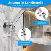 Adaptor pentru cap de duș QZKJQDD pentru duș manual, cot 135 grade, pentru braț de duș de 1/2 inch, ABS, cu inel de cauciuc rotativ 7